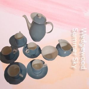 Wedgewood Summer Sky 1960's 14 pc Coffee set